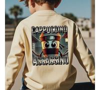 1 pezzo Maglietta a maniche lunghe con equipaggio per bambini piccoli, con stampa del personaggio di Shan Hai Jing, comoda per l'autunno, adatta per studenti 6Y,7Y,8Y,9Y,4Y,5YGraficoTessuto