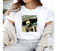 1 pezzo Maglietta casual a maniche corte da donna in 100% cotone con stampa "Ew Gross The Sun Vampire" L,M,S,XLGeometrico,Cuore,PianteTessuto in maglia
