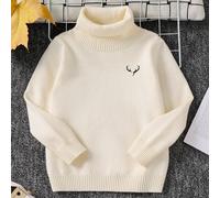 1 pezzo Maglione casual a collo alto in colore unito, comodo e versatile, adatto come strato base o come indumento esterno, per ragazzi, adatto per Natale, Ringraziamento, inverno 6Y,7Y,4Y,5YColore un