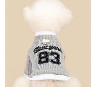 1 pezzo Maglione finto a due pezzi con ricamo di animali domestici, pullover elegante per gatti e cani, caldo e confortevole in autunno e inverno L,M,S,XL,XSGrafico,LettereTessuto