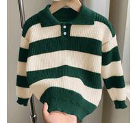 1 pezzo Maglione polo a righe casual, comodo e alla moda, semplice e pratico, morbido e confortevole, ampio, adatto per feste di compleanno, feste, spettacoli, adatto per la scuola, adatto per il rito