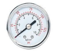 1 Pezzo Manometro per Aria, 0-10kgf/cm², Quadrante 40mm, Filettatura PT1/8, Montaggio Centrale Posteriore, Custodia in Acciaio Inox per Sistemi Pneumatici di Compressore