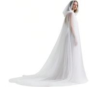 1 pezzo Mantello da Fantasma di Ognissanti con Cappuccio, Costume da Morte Nera e Strega in Rete Lunga per Performance e Cosplay Poliestere