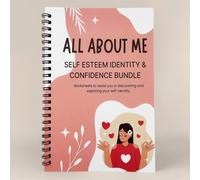 1 pezzo Manuale sull'autostima e l'autostima, un quaderno con schede di lavoro - un diario guidato che copre l'autostima, l'identità, la crescita personale e il pensiero positivo, adatto per adolescen