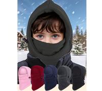 1 pezzo Maschera da sci per bambini che copre il collo e il viso, cappuccio in pile, balaclava per bambini e ragazzi, cappello da sci per bambini 8-12Y,12-16YPoliestere