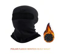 1 pezzo Maschera da viso invernale, collo in pile antivento e caldo per sci, ciclismo e sport all aperto nero,blu navyPoliestere