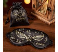 1 pezzo Maschera per gli occhi in tessuto seta-simile con motivo Boccino d'Oro, maschera oscurante, tessuto confortevole, stampa elegante, unisex, colore nero Tagli UnicaPoliestere