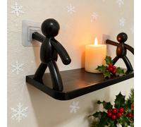 1 pezzo Mensola da parete in plastica moderna, design a figura umana, minimalista e alla moda, durevole, 25 cm, 3 opzioni di colore, adatta per la conservazione in cucina o in bagno, scaffalatura, org