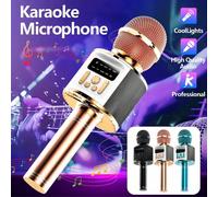 1 pezzo Microfono karaoke a LED lampeggiante, microfono portatile con altoparlante, adatto come regalo di Natale e compleanno per tutte le età, può essere utilizzato per cantare su telefoni, esibizion