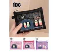 1 pezzo Mini borsa portatile in rete con stampa di pillole a fumetti, borsa per il kit di pronto soccorso, organizer per medicinali da casa e all'aperto, borsa per medicinali di emergenza da viaggio |