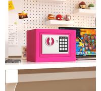 1 pezzo Mini Cassaforte elettronica con password piccola, corpo in acciaio con foro per serratura meccanica e 2 chiavi, adatta per casa e ufficio, per conservare in sicurezza contanti/gioielli/elettro
