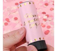 1 pezzo Mini lanciatore portatile di coriandoli rosa per fai da te con espulsione a molla, carta multicolore e coriandoli per feste di compleanno, matrimoni, festa della mamma, riunioni di famiglia o 