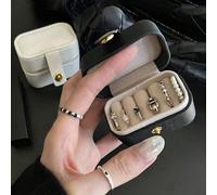 1 pezzo Mini portatile da viaggio minimalista scatola di immagazzinaggio in pelle, può contenere anelli, collane, orecchini, regalo ideale per le vacanze, può essere utilizzato anche come scatola per 