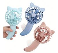 1 pezzo Mini ventilatore portatile manuale con forte flusso d'aria, senza batteria, per rinfrescarsi in casa d'estate, accessorio carino per viaggio all'aperto Bianco,rosa,blu,verdeColore unicoABS