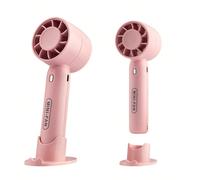 1 pezzo Mini ventilatore portatile ricaricabile USB, asciugacapelli per ciglie, ventilatore manuale a 3 velocità regolabili silenzioso per estensione ciglie, soffiatore aria condizionata (rosa) Policl
