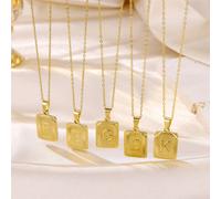 1 Pezzo Moda Acciaio Inossidabile 26 Lettere Catenina Ciondolo Collana Per Uomini E Donne L,M,S,H,A,T,O,X,B,C,D,E,F,G,I,J,K,N,P,Q,R,U,V,W,Y,ZAcciaio inossidabile