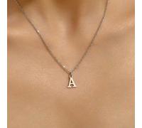 1 Pezzo Moda Semplice Elegante Acciaio Inossidabile Argento 26 Alfabeto Ciondolo Collana, Perfetto Per Regalare Ad Amici E Compagni Di datto Per Abbigliamento Da Street-tour A,B,C,D,E,F,G,H,I
