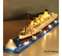 1 pezzo Modello classico di lusso di nave da crociera di grandi dimensioni, set di mattoncini tridimensionali micro mini, gioco creativo antistress da assemblare, collezione display, regalo di complea