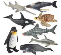 1 pezzo Modello di animale marino in miniatura, tartaruga, orca, delfino, balena, squalo balena, giocattolo educativo per bambini, decorazione a tema del mondo sottomarino per feste Capodoglio-CTTQ301