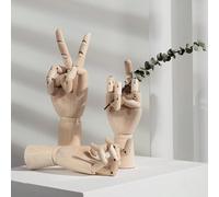 1 pezzo Modello di mano in legno di 7 pollici con giunture mobili per disegno, schizzo, decorazione, esposizione, ideale come regalo Legno