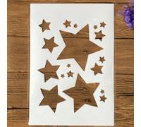 1 pezzo Modello per disegnare stelle a cinque punte in plastica bianca formato A4, articoli per il ritorno a scuola, forniture scolastiche Tagli UnicaPET
