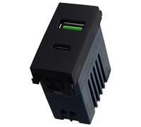 1 Pezzo Modulo Presa Caricatore USB C + USB A 5V 3.1A, Compatibile Con Vimar Arkè, Colore Nero