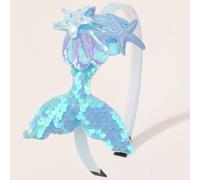 1 pezzo Mollettina a clip con fiocco in stile cartone animato per bambini, molletta per capelli laterale per ragazze a tema sirena, accessori per capelli per bambini GraficoTessuto