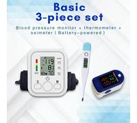 1 pezzo Monitor elettronico per la pressione sanguigna | 1 pezzo Pulsossimetro da dito per adulti per la saturazione di ossigeno nel sangue | 1 pezzo Termometro per la febbre con lettura veloce in 10 
