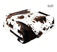 1 pezzo Morbida coperta in pile con stampa mucca - Coperta in flanella calda adatta per tutte le stagioni - Ottima per figlie, adulti, studenti e adolescenti, decorazione autunnale, decorazione della 