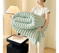 1 pezzo Morbida e calda coperta in pile a righe, coperta multifunzionale adatta per letto, divano, viaggio, ufficio, camera da letto, decorazione della casa, utilizzabile in tutte le stagioni, regalo