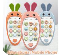 1 pezzo Multi-funzione Carota giocattolo telefono per apprendimento precoce, giocattolo per dentizione a forma di cartone animato per calmare le emozioni del bambino, dispositivo di apprendimento musi