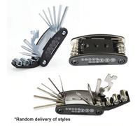 1 pezzo Multiutensile per riparazione bicicletta, logo casuale, Set di 16-In-1 strumenti da meccanico per bicicletta tascabile Set di strumenti 16 in 1,2 pacchiAcciaio inossidabile