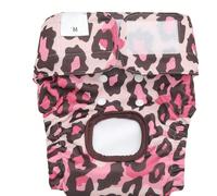 1 pezzo Mutandine fisiologiche per cani femmina di moda con stampa leopardata rosa, a prova di perdite, regolabili, biancheria intima igienica per il ciclo mestruale dei cani femmina L,M,S,XSTessuto