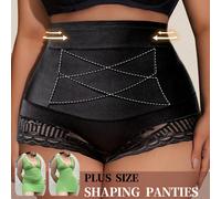 1 pezzo Mutandine modellanti vita alta senza cuciture, taglie forti, in pizzo estivo, biancheria intima modellante per addome, contenitiva, che modella la vita e solleva il lato B, per donne 1XL,2XL,3