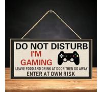 1 pezzo "Non disturbare, sto giocando" Cartello decorativo in legno per camera da letto, può essere appeso alla porta, adatto come regalo di Natale o compleanno per figlio, fratello o marito Tagli Uni
