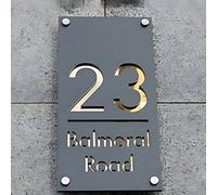 1 pezzo Numero civico personalizzato, moderno numero civico in acrilico a doppio strato con incisione 3D personalizzabile, cartello stradale per esterno, materiale durevole, design elegante, montaggio