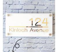 1 pezzo Numero civico personalizzato, moderno numero civico in acrilico a doppio strato con incisione 3D personalizzabile, cartello stradale per indirizzo esterno, materiale durevole, design elegante,