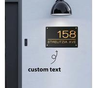 1 pezzo Numero civico personalizzato, moderno numero civico in acrilico a doppio strato con incisione 3D personalizzabile, cartello stradale per indirizzo esterno, materiale durevole, design elegante,