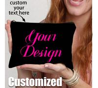 1 pezzo Nuova borsa cosmetica, borsa cosmetica con logo personalizzato, può essere personalizzata con il tuo design unico, borsa cosmetica con cerniera leggera perfetta anche come portamonete, astucci