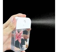 1 pezzo Nuova bottiglia di profumo ricaricabile trasparente, decanter per nebulizzatore da viaggio minimalista e chic con motivo floreale a giglio, compatto e salvaspazio, bottiglia idratante ricarica