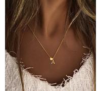 1 pezzo Nuova collana classica a catena con iniziale a forma di cuore in acciaio inossidabile per donne, regalo di San Valentino L,M,S,H,A,T,O,B,C,D,E,F,G,I,J,K,N,P,R,V,W,Y,ZAcciaio inossidabile