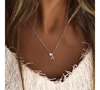 1 pezzo Nuova collana classica con iniziale a forma di cuore in acciaio inossidabile per donna L,M,S,H,A,T,O,B,C,D,E,F,G,I,J,K,N,P,R,V,W,Y,ZAcciaio inossidabile