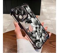 1 pezzo Nuova custodia protettiva in TPU trasparente e rinforzata, con decorazione floreale e airbag anti-caduta, compatibile con Apple 17Air/17promax/16prmax/16pro/16/13promax/12promax11, 15PROMAX, 1