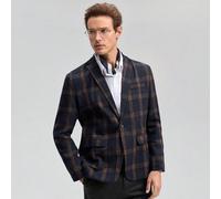 1 pezzo Nuova giacca casual da uomo a quadri bianca e nera, adatta per la primavera e l'autunno, per uso quotidiano dalla primavera all'estate Questo collegamento vende solo blazerL,M,S,XLquadriTessut