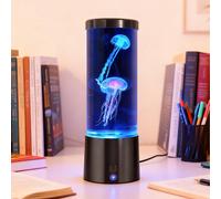1 pezzo Nuova lampada a lava con meduse a LED che cambiano colore, luce notturna acquario oceanico elettrica, lampada d'atmosfera a LED RGB con meduse cangianti, alimentata a USB/batteria (batteria no
