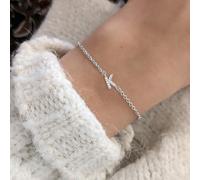 1 pezzo Nuovo Braccialetto O-catena in acciaio inossidabile con iniziale semplice per le donne in occasione di festa L,M,S,H,A,T,O,X,B,C,D,E,F,G,I,J,K,N,P,Q,R,U,V,W,Y,ZAcciaio inossidabile