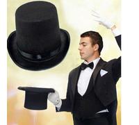1 pezzo Nuovo cappello a cilindro da mago, cappello da gentiluomo nero, stile casual coreano alla moda, stile britannico, adatto per l estate, spiaggia Tagli Unica,Nero di alta qualità,Confezione da 2