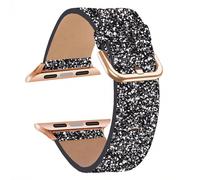 1 pezzo Nuovo cinturino per orologio in pelle lucida di lusso per donna compatibile con Apple Watch Ultra Series (9/8/7/6/5/4/3/2/1/SE), cinturino alla moda con brillantini, braccialetto regalo, compa