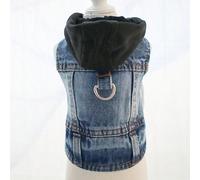 1 pezzo Nuovo gilet imbracatura con cappuccio, adatto per cani di piccola taglia come Barboncino, Bichon Frise, Teddy, abbigliamento per animali domestici per primavera/autunno L,M,S,XL,XSDenim