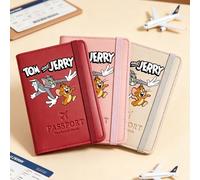 1 pezzo Nuovo portapassaporto da viaggio stampato serie Tom e Jerry, custodia per passaporto con più scomparti e porta biglietto aereo, accessorio da viaggio carino con cartone animato, custodia per p
